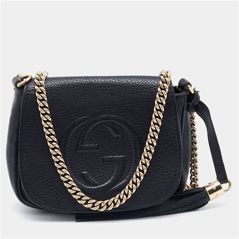 gucci black soho crossbody|More.